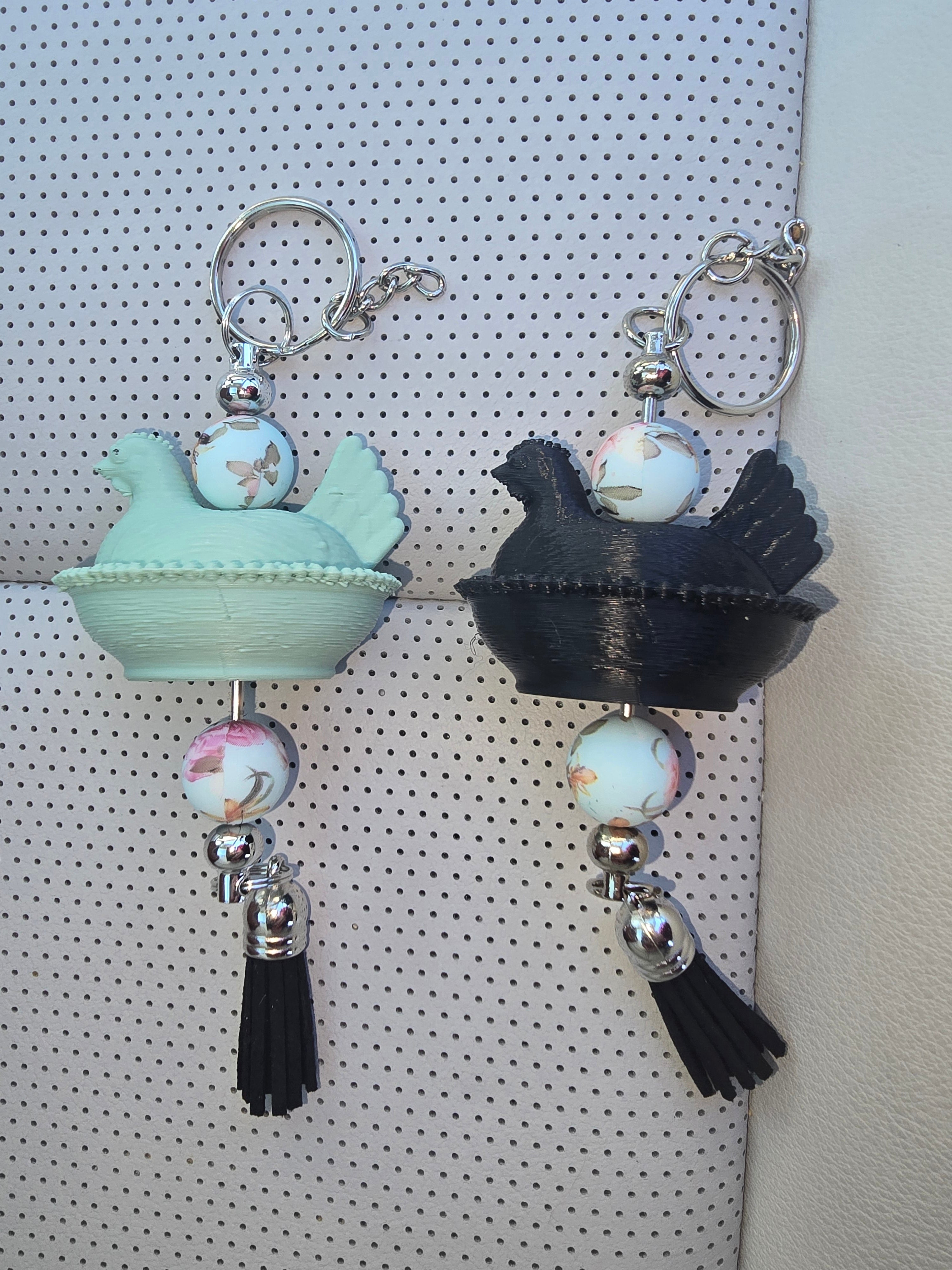 Nesting Chicken Keychain